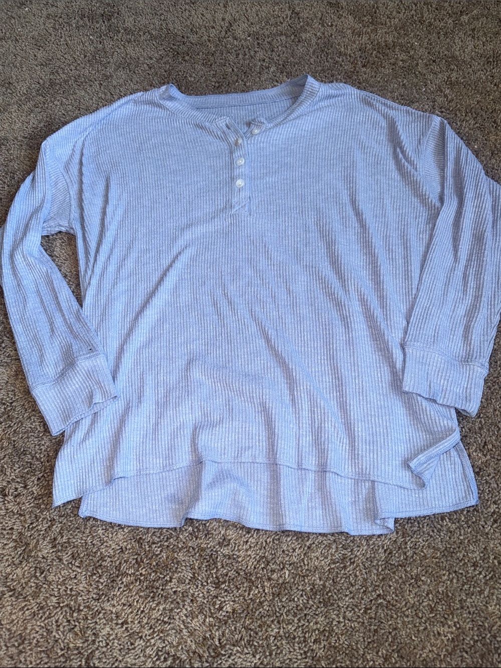 American Eagle blue ribbed long sleeve top